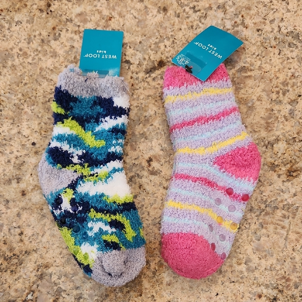 Set of West Loop Kids Fuzzy Socks Set - Multicolor